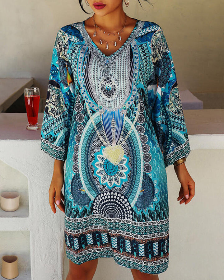 Emelia - Abito Stampato Bohemien Vibrante