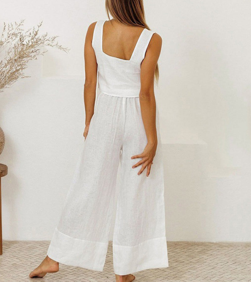 Megan - Completo Top Minimalista e Pantalone Svasato