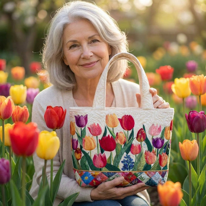 Håndlaget Veske – Tulipanhage