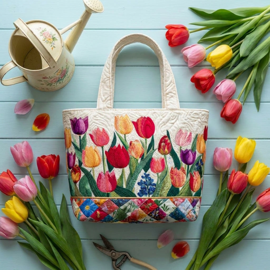 Håndlaget Veske – Tulipanhage