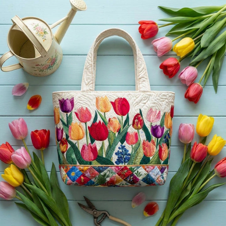Håndlaget Veske – Tulipanhage