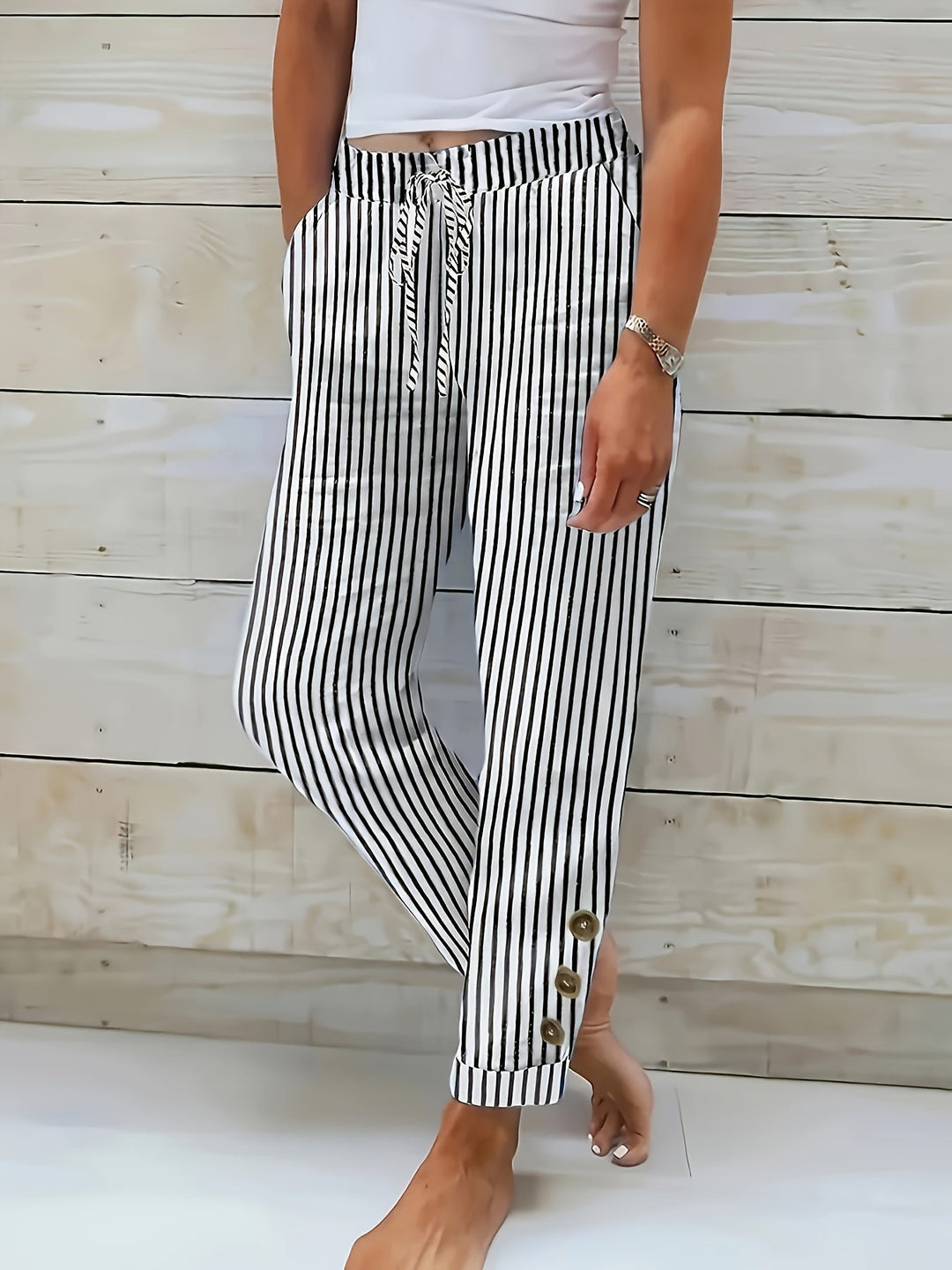 Raquelle - Pantaloni Rayé Casual