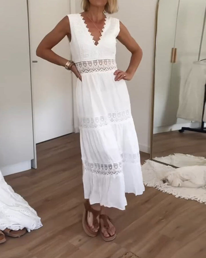 Circe - Vestito Camisole in Pizzo con Collo a V