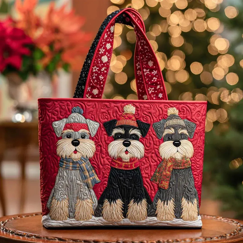 Håndlaget Veske – Schnauzer-trio
