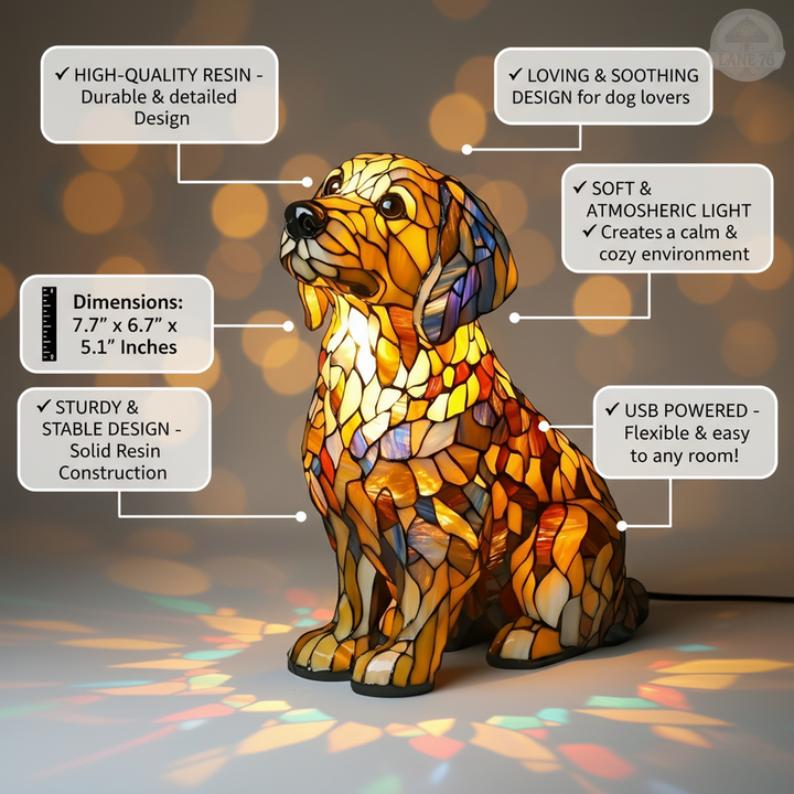 Håndlaget Lampe – Strålende Åndelig Golden Retriever Buddy