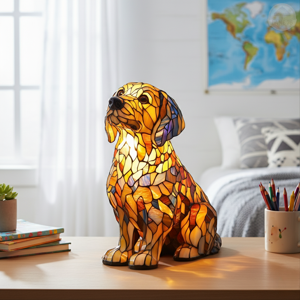 Håndlaget Lampe – Strålende Åndelig Golden Retriever Buddy