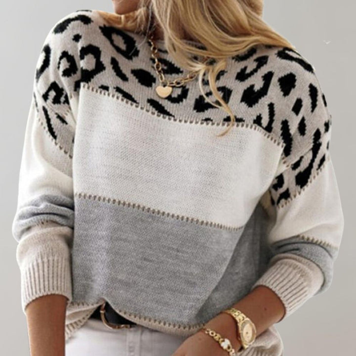 Diane | Maglione in Maglia con Accento Leopardo