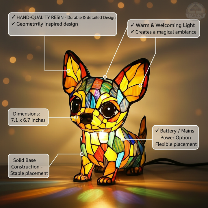 Håndlaget Lampe – Fortryllende Chihuahua-anheng