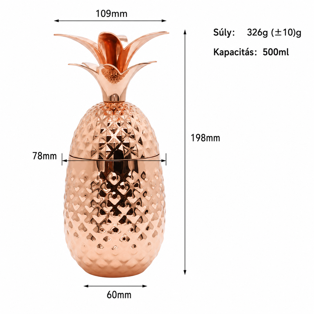 Astrid & Magnus Handverk Hamret Kobber Ananas Begersett