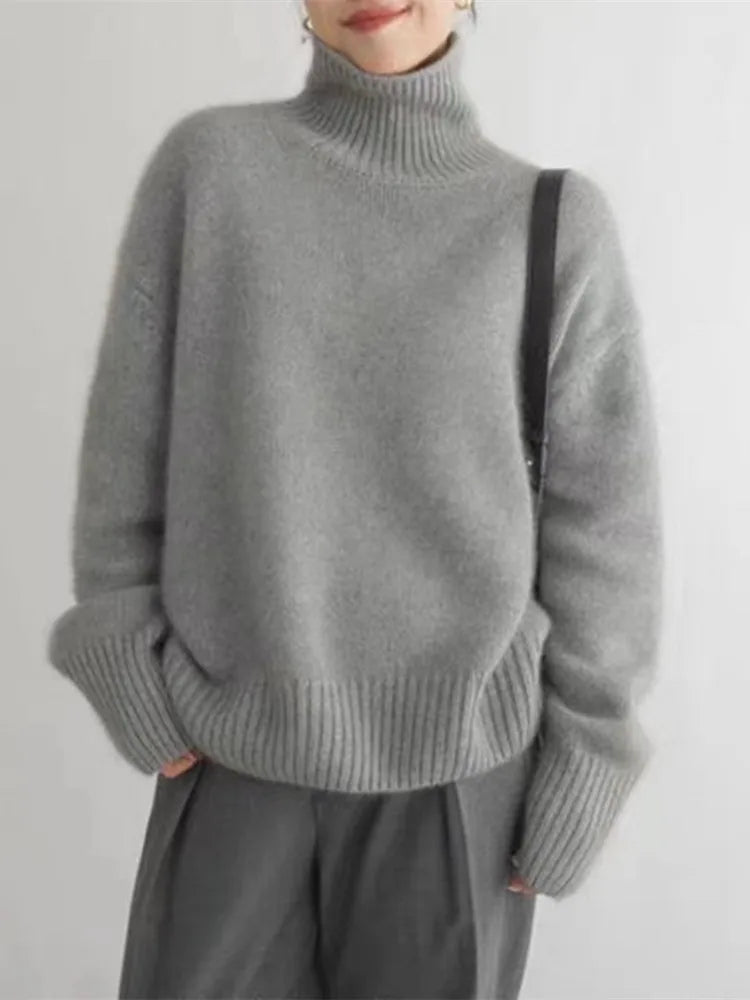 Amaya | Maglione Collo Alto in Cashmere Lussuoso