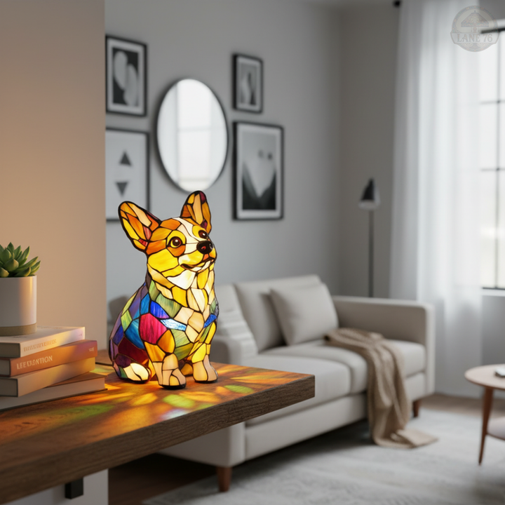 Håndlaget Lampe – Glad Corgi
