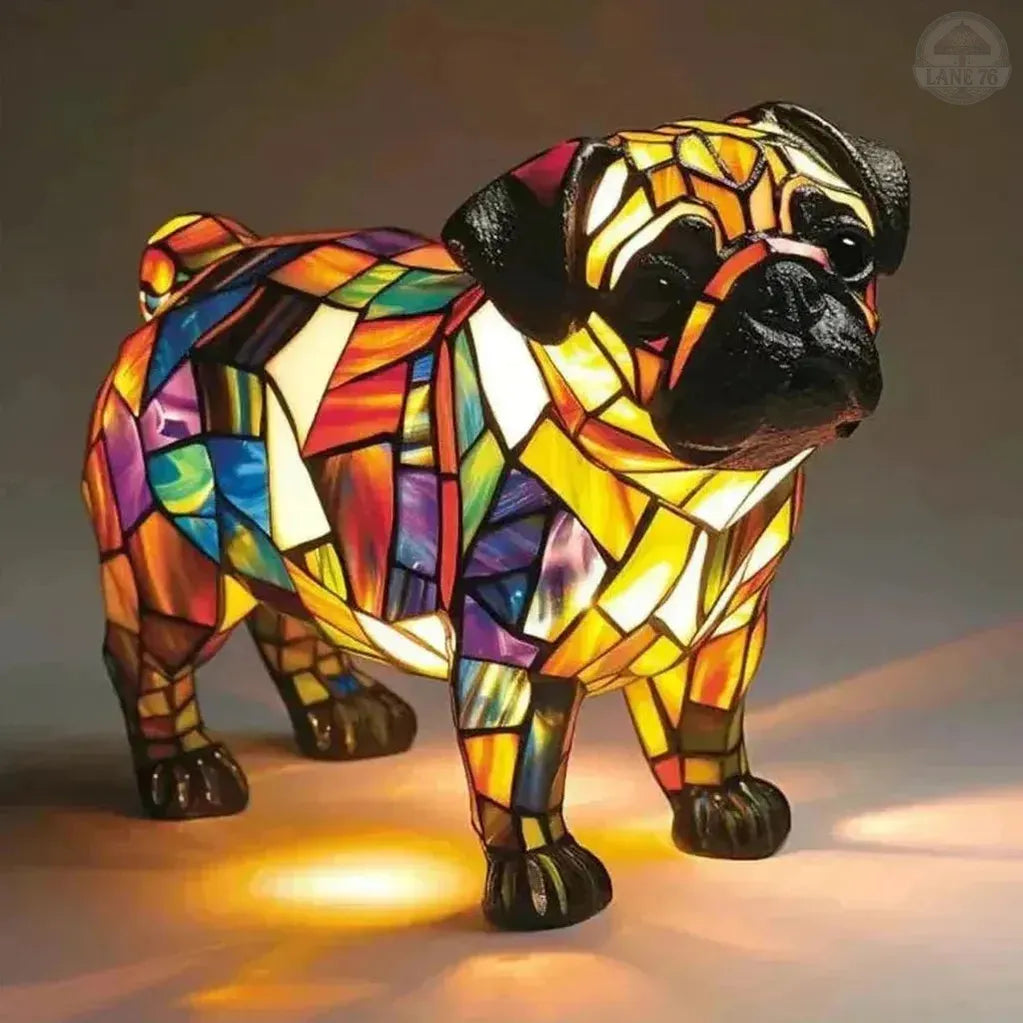 Håndlaget Lampe – Strålende Mops