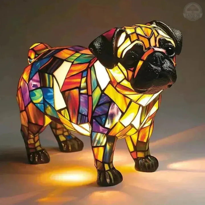 Håndlaget Lampe – Strålende Mops