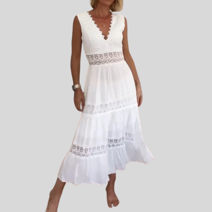 Circe - Vestito Camisole in Pizzo con Collo a V