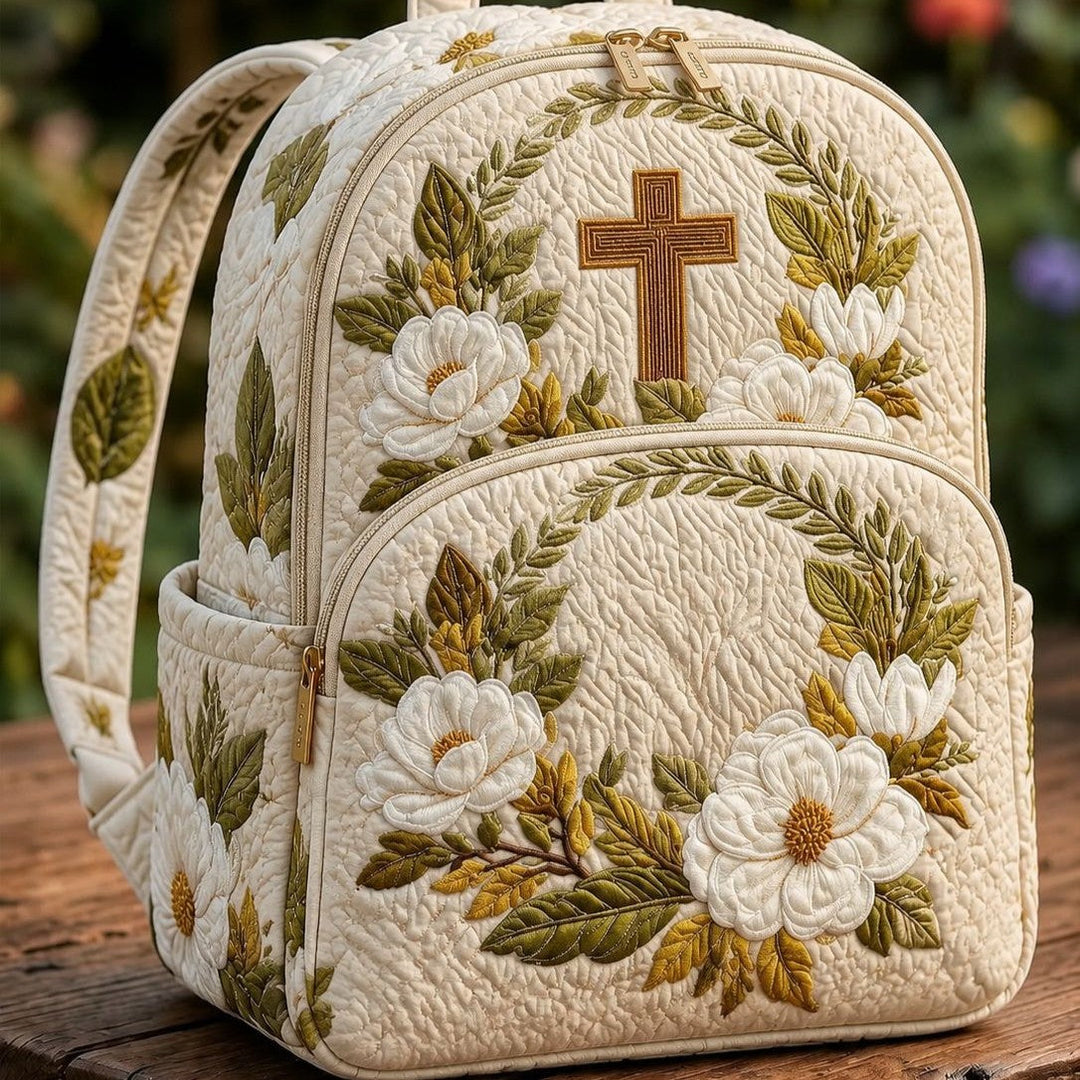 Astrid & Magnus Handverk Quiltet Ryggsekk – Magnolia Kors Kristen