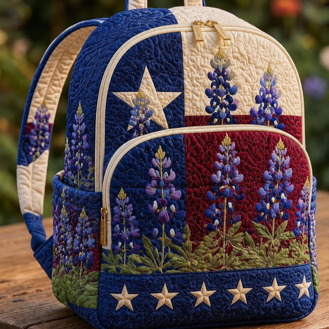 Astrid & Magnus Handverk Quiltet Ryggsekk – Texas Bluebonnet Stjerne