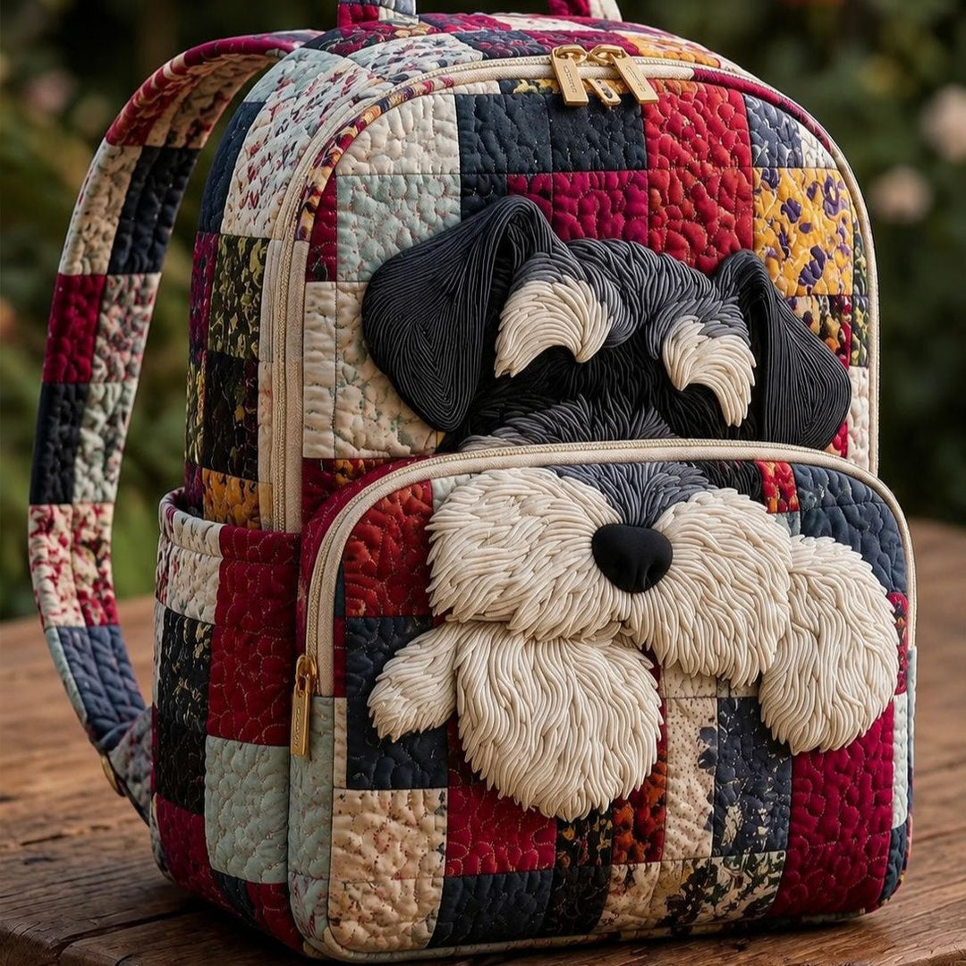 Astrid & Magnus Handverk Quiltet Ryggsekk – Schnauzer Lappeteknikk