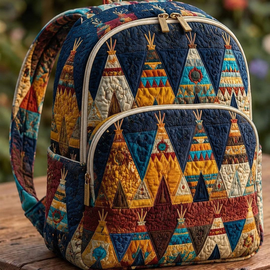 Astrid & Magnus Handverk Quiltet Ryggsekk – Boho Tipi Lappeteknikk