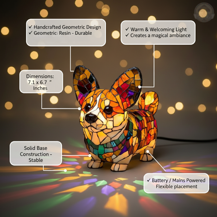 Håndlaget Lampe – Strålende Corgi