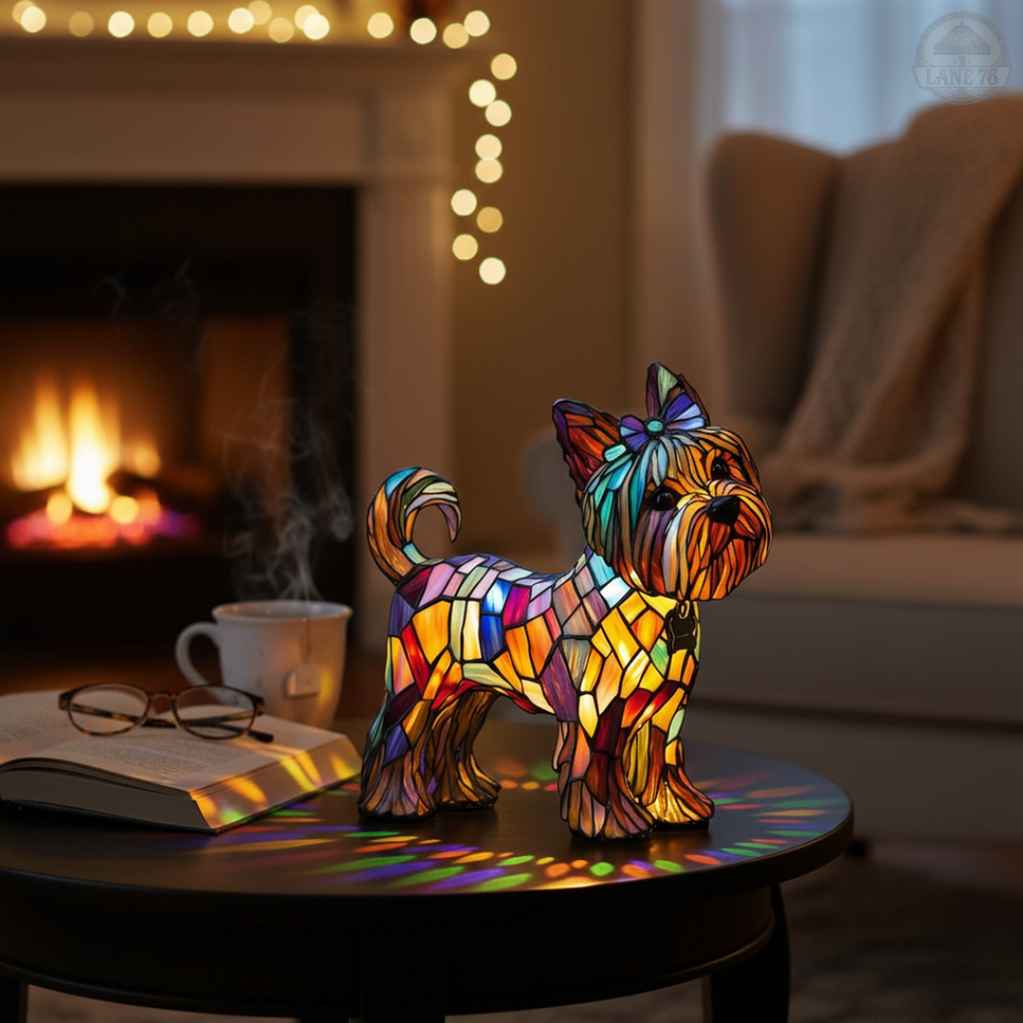 Håndlaget Lampe – Strålende Yorkshire Terrier