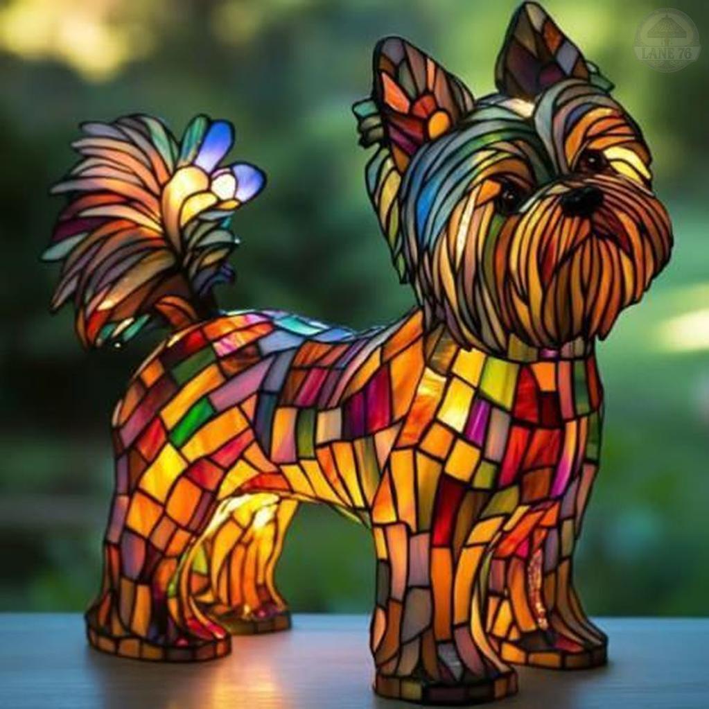 Håndlaget Lampe – Strålende Yorkshire Terrier