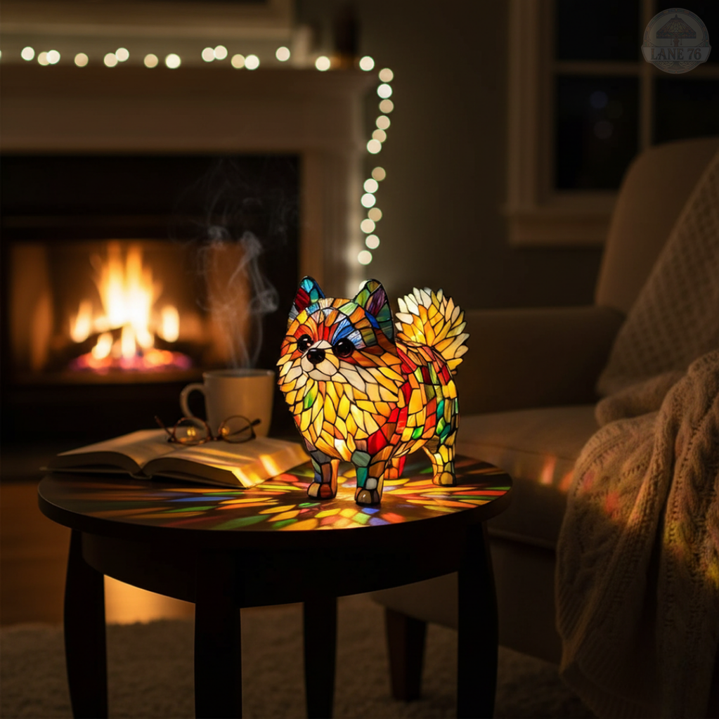 Håndlaget Lampe – Livlig Pomeranian