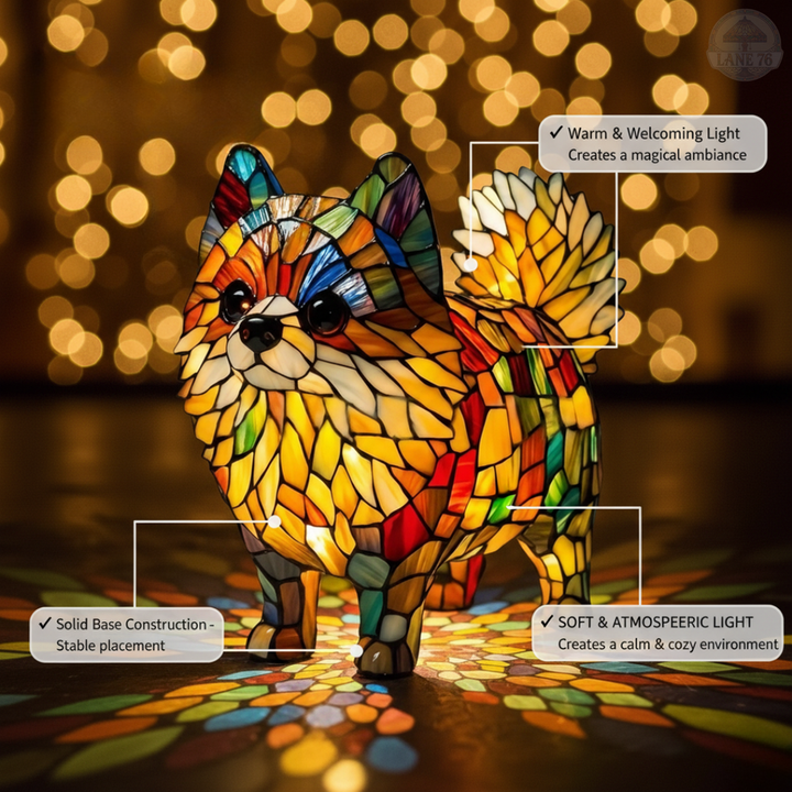 Håndlaget Lampe – Livlig Pomeranian