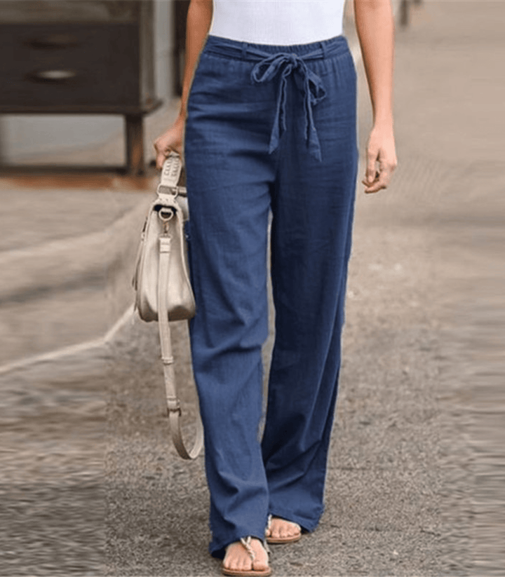 Joleen - Pantaloni Relax Donna Con Cordonetto E Vita Elastica