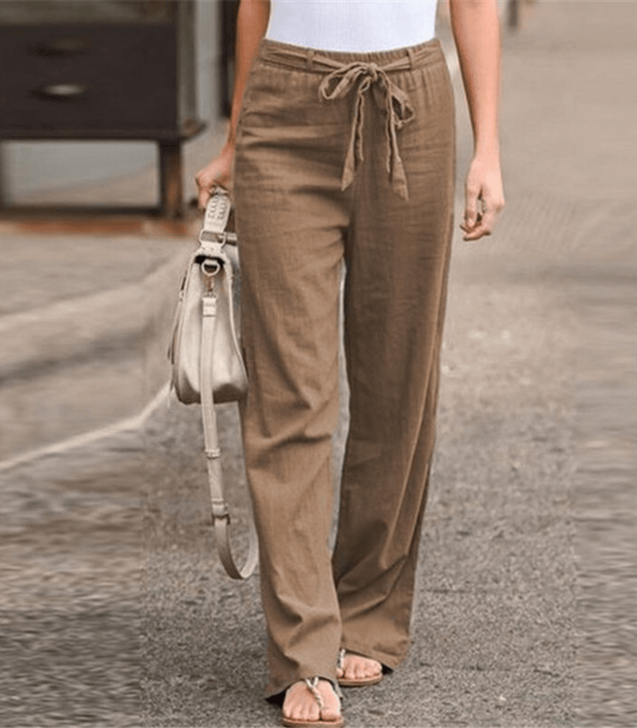 Joleen - Pantaloni Relax Donna Con Cordonetto E Vita Elastica