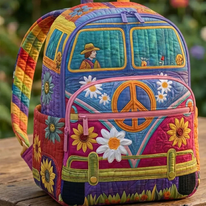 Astrid & Magnus Handverk Quiltet Ryggsekk – Hippiebuss