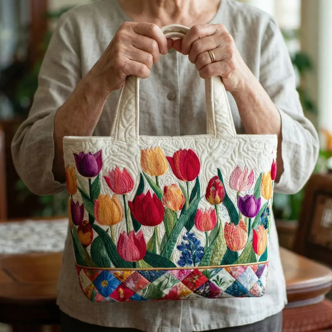 Håndlaget Veske – Tulipanhage