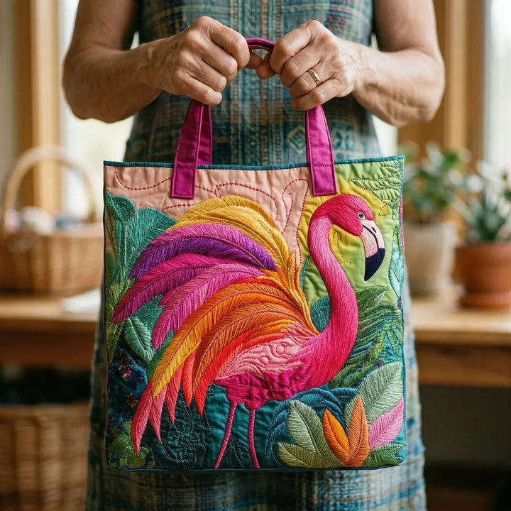 Håndlaget Veske – Regnbueflamingo